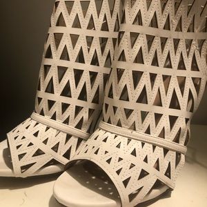 White high heals shoes